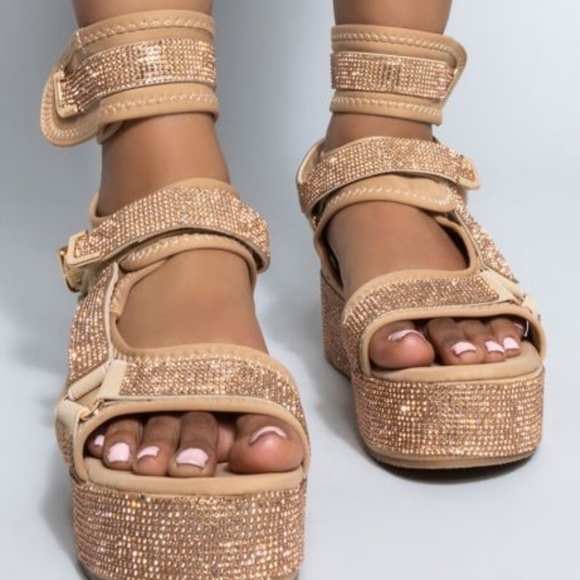 AZALEA WANG MADE FOR WALKIN FLATFORM SANDAL IN NUDE - Picture 6 of 13